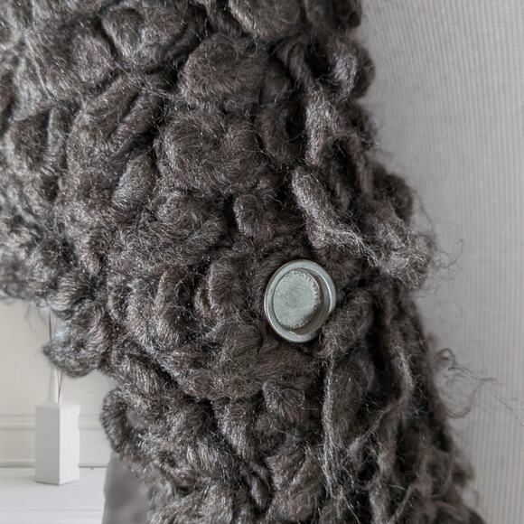 IRO Paris Catleen Boucle Knit Vest Gray Sleeveless Cowl Neck Layering Sweater 36 - Picture 11 of 16